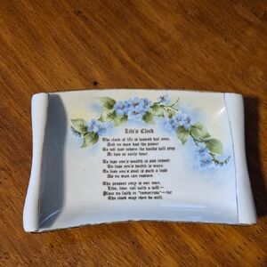 Floral Ceramic Trinket Tray with Poem